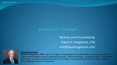 Excel Error Prompts